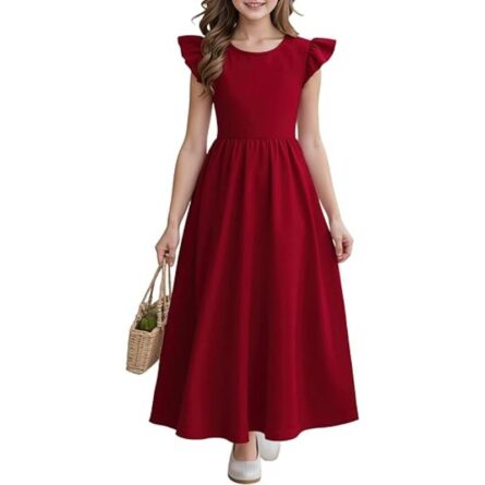 Youth Girls Dress- Red