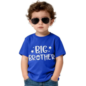 ig Brother Printed Cotton T-Shirt for Toddler Boys Blue