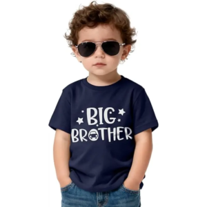 ig Brother Printed Cotton T-Shirt for Toddler Boys Navy