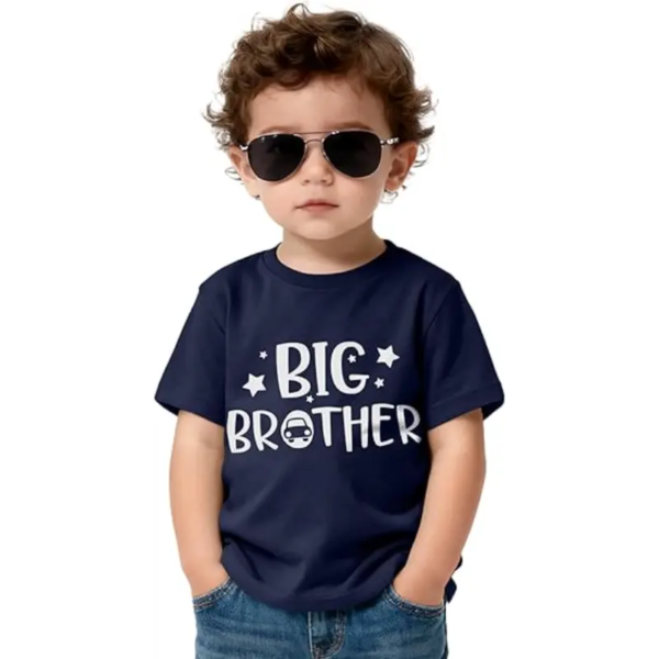 ig Brother Printed Cotton T-Shirt for Toddler Boys Navy