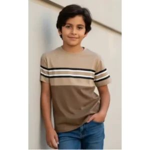 Boys Striped 3D Print Short Sleeve T-Shirt - Image 3