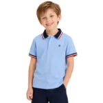 kids light blue polo shirt